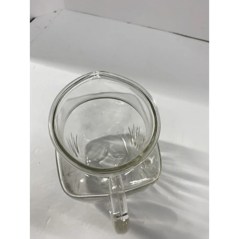 VTG MCM 50's 32 oz Square Federal Glass Juice Pitcher Atomic Sunrise Star 6